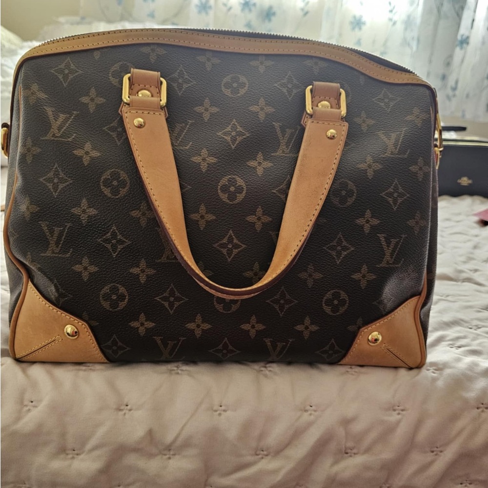 Louis Vuitton Brown Monogram Satchel with Structured Design
